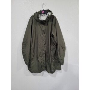 REI Co-op Womens 3XL Olive Green Hooded Rain Parka Jacket Peak 2.5L Plus #22